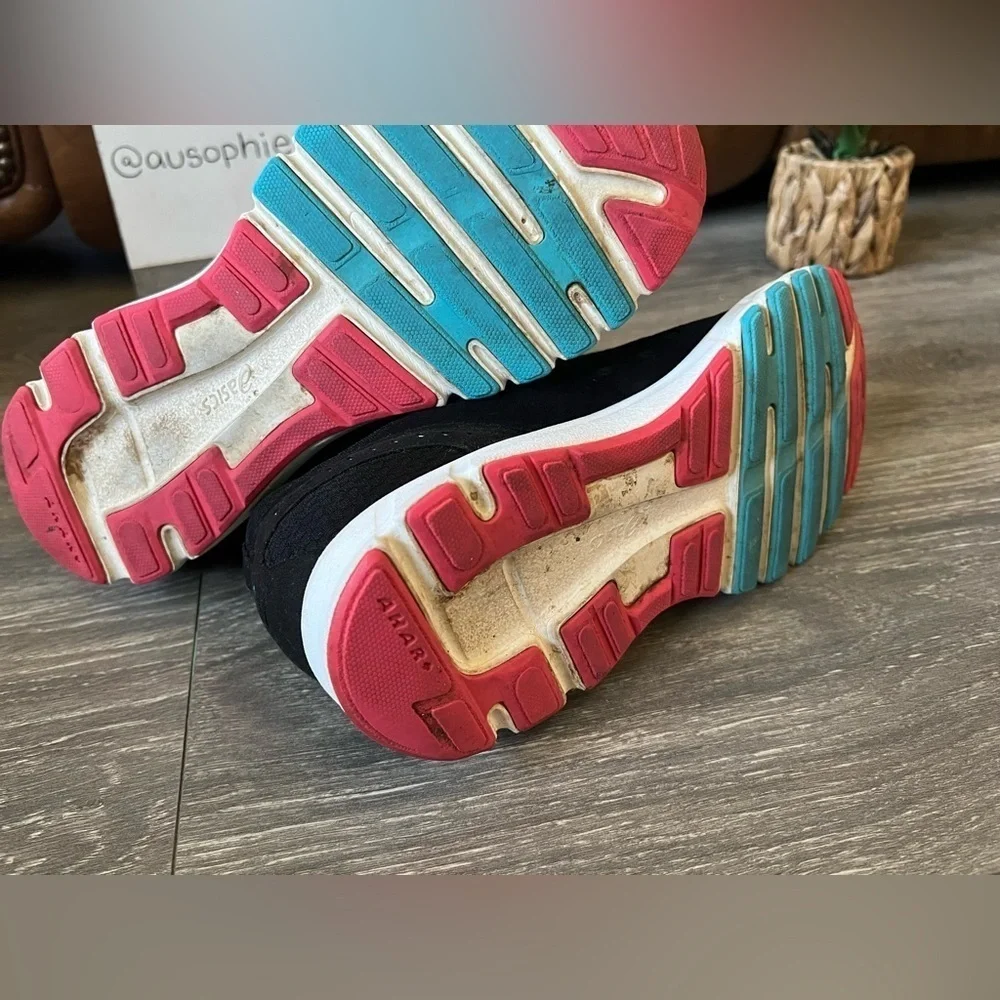 ASICS Rush 33 Ahar Black Pink & Blue Running Shoes. Size 8.5.